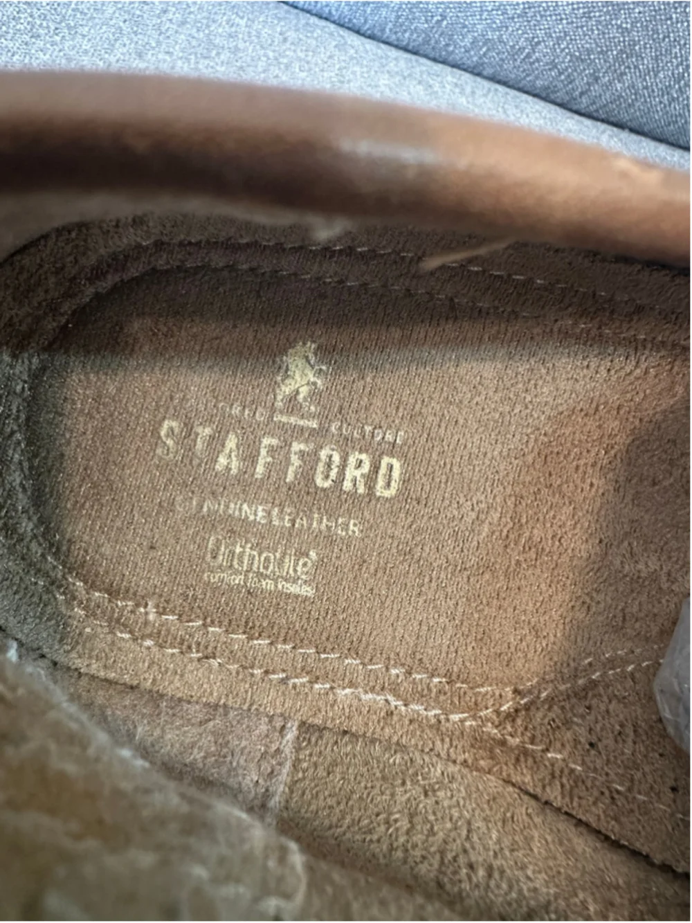 Stafford Brown Leather Penny Loafers Mens Size 12 Ortholite Insoles